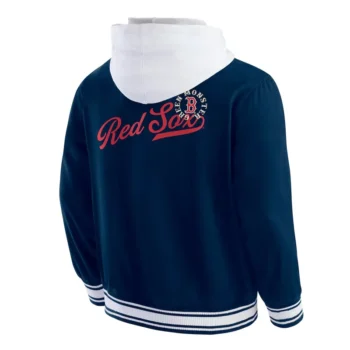 Boston Red Sox Full-Snap Navy Cotton Hooded Jacket
