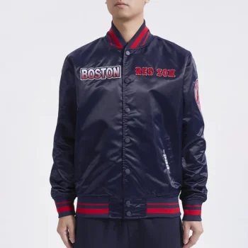 Boston Red Sox Turn It Up M Classic Rib Navy Satin Jacket