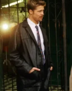 Brad Pitt Seven Movie David Mills Black Leather Coat