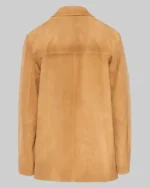 Buy Alexa Chung Paris Fashion Week 2023 Brown Suede Jacket Sale