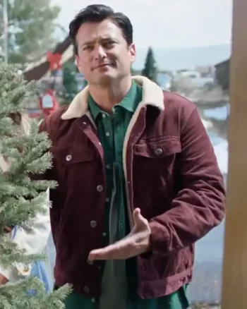 Wes Brown Deck the Walls Maroon Shearling Jacket - Image 2