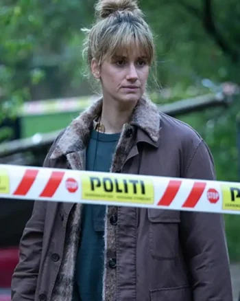 Buy Danica Curcic TV Series The Chestnut Man Season 01 Naia Thulin Brown Cotton Jacket For Sale