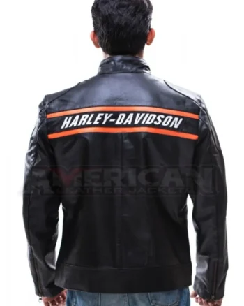 Harley Davidson Bill Goldberg Black Leather Motorcycle Jacket - Image 2
