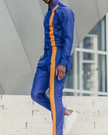 Bel-Air S1 E5 Will Smith Blue Yellow Stripe Pant Shirt Suit - Image 2