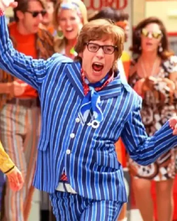 Austin Powers Blue Striped Plaid Suit - Image 3