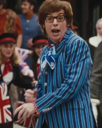 Austin Powers Blue Striped Plaid Suit - Image 4
