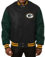Buy Tymon Green Bay Packers Leather Jacket For Sale 04