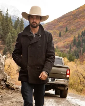 Ryan Bingham Yellowstone Black Peacoat - Image 2