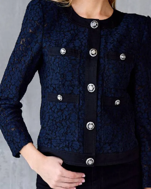 CBS Mornings 2025 Caroline Polisi Black Lace Jacket (1)