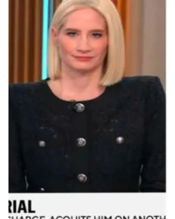 CBS Mornings 2025 Caroline Polisi Black Lace Jacket