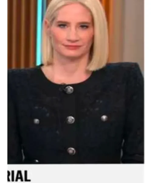 CBS Mornings 2025 Caroline Polisi Black Lace Jacket