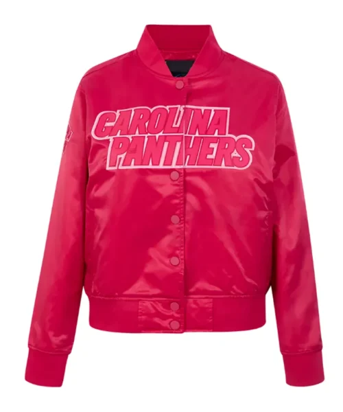 Carolina Panthers Classic Triple Pink Satin Jacket