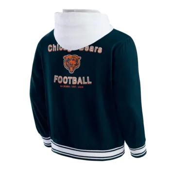 Chicago Bears Navy Cotton Hooded Jacket - Image 2