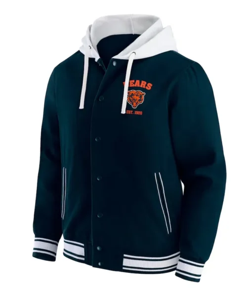 Chicago Bears Navy Cotton Hooded Jacket