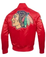 Chicago Blackhawks Classic Red Full-Snap Satin Jacket