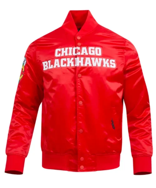 Chicago Blackhawks Classic Red Satin Jacket