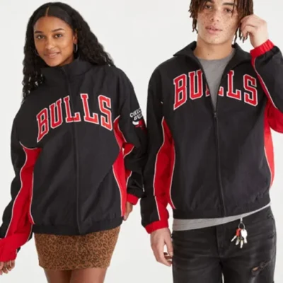 Chicago-Bulls-Black-and-Red-Full-Zip-Track-Jacket-