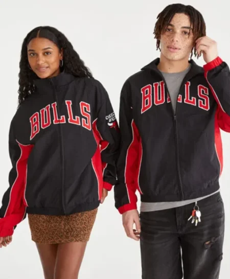 Chicago-Bulls-Black-and-Red-Full-Zip-Track-Jacket-
