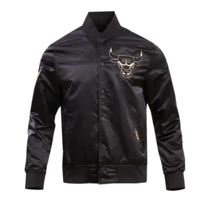 Chicago Bulls Gold Logo Satin Jacket