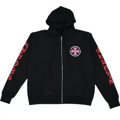 Chrome Hearts Made In Hollywood Plus Cross Zip Up Hoodie Black