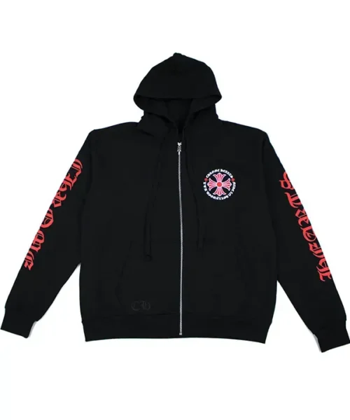 Chrome Hearts Made In Hollywood Plus Cross Zip Up Hoodie Black