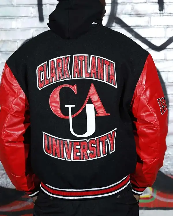Clark Atlanta University Black and Red Varsity Jacket sale