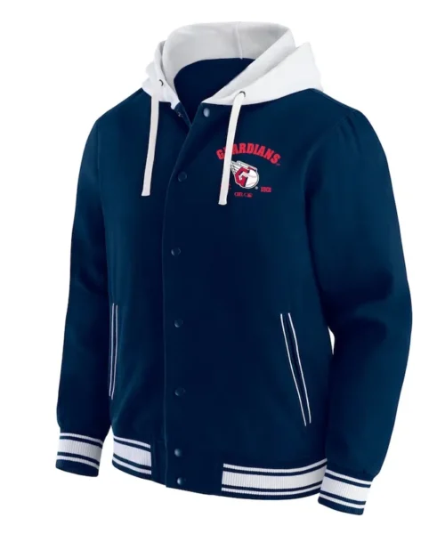 Cleveland Guardians Navy Cotton Hooded Jacket