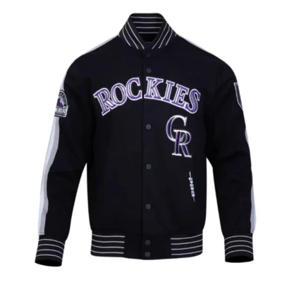 Colorado Rockies Current Logo Game Day Eggshell-Black Jacket