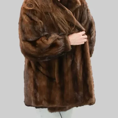 Dakota Johnson Brown Fur Coat