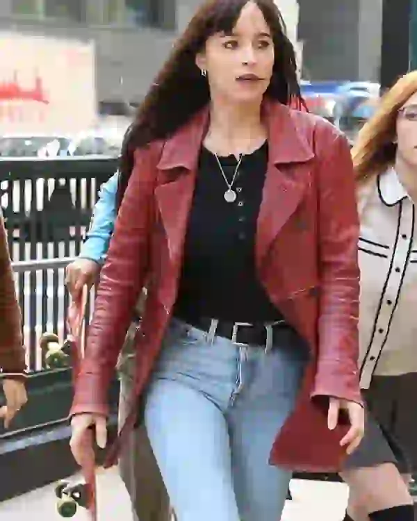 Dakota Johnson Madame Web Leather Coat