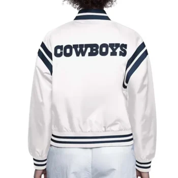 Dallas Cowboys White Full Count Satin Jacket - Image 2