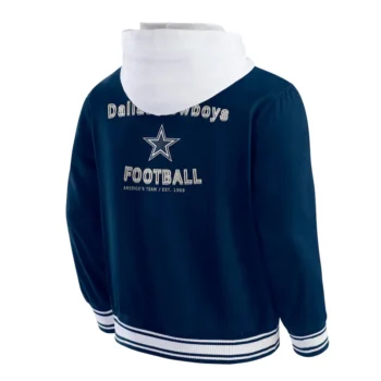 Dallas Cowboys Navy Cotton Hooded Jacket - Image 2