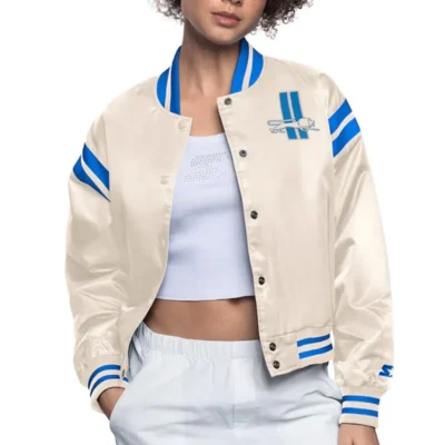 Detroit Lions Cream Full Count Satin Jacket