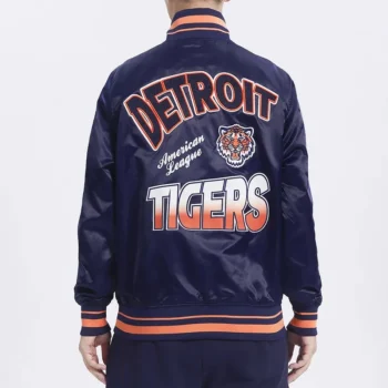 Detroit Tigers Turn It Up M Classic Rib Navy Satin Jacket - Image 2