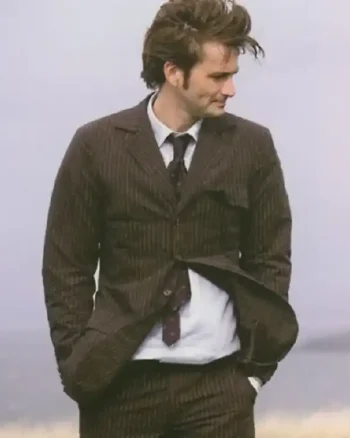 Doctor Who David Tennant 10th Doctor Brown Pinstripe Suit