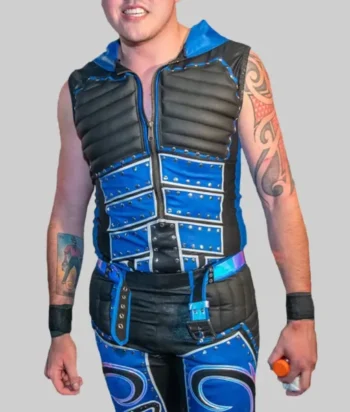 Dominik Mysterio Studded Leather Hooded Vest