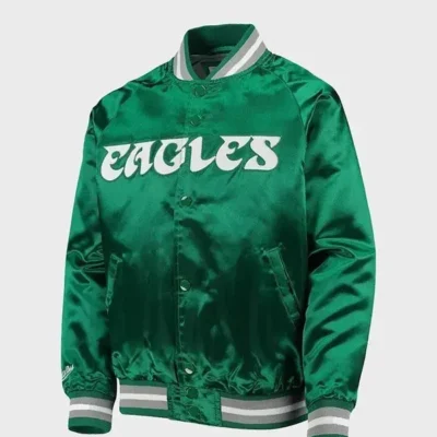 Eagles Kelly Green Satin Jacket