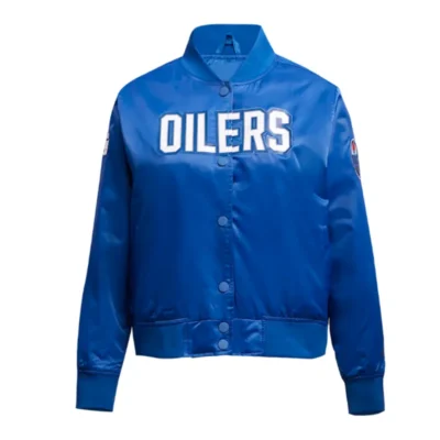Edmonton Oilers Classic Blue Satin Jacket