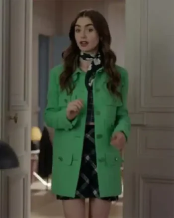 Emily In Paris Emily Cooper Green Multi Pocket Coat