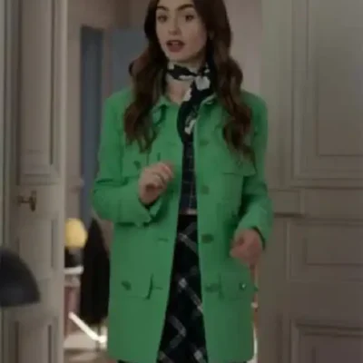 Emily In Paris Emily Cooper Green Multi Pocket Coat