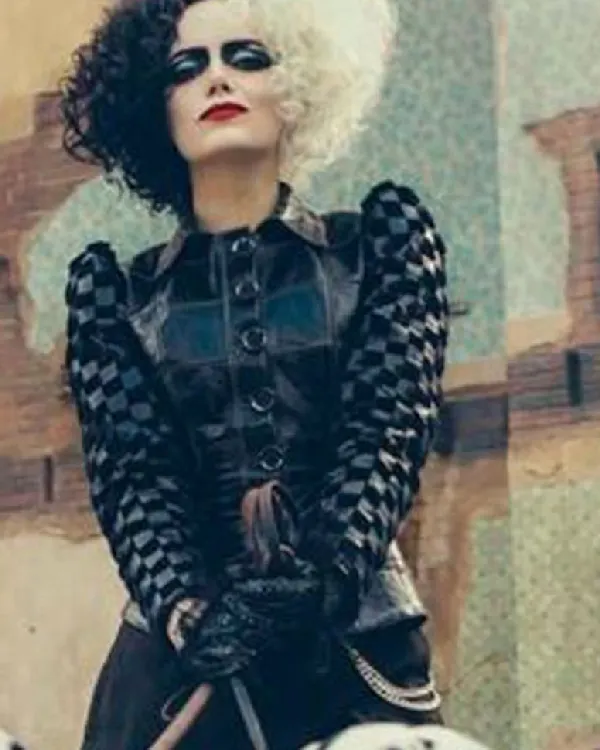 Emma Stone Cruella 2021 Cruella de Vil Leather Black