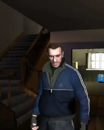 GTA IV Niko Bellic Blue Satin Bomber Jacket