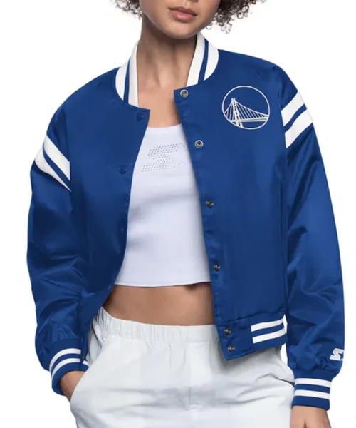 Golden State Warriors Blue Full Count Satin Jacket