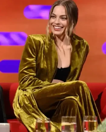 Graham Norton Show 2023 Margot Robbie Velvet Suit