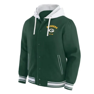 Green Bay Packers Green Cotton Hooded Jacket