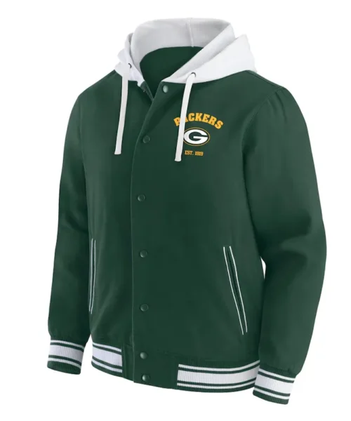 Green Bay Packers Green Cotton Hooded Jacket