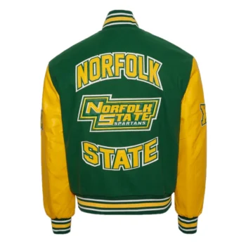 Norfolk State University Green and Gold Varsity Jacket - Image 2