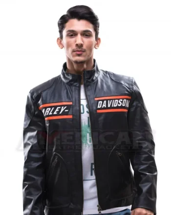 Harley Davidson Bill Goldberg Black Leather Motorcycle Jacket