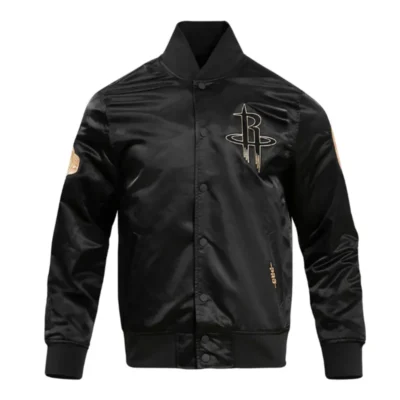 Houston Rockets Gold Logo Satin Jacket