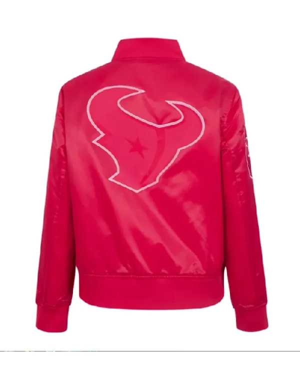 Houston Texans Full-Snap Satin Triple Pink Jacket
